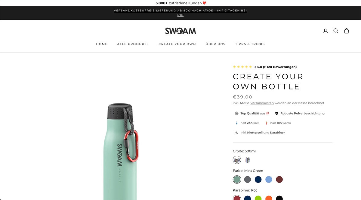 swoam-bottle.com Shopify Theme Update